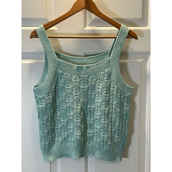 Time and Tru Sweater Tank Top Mint Green Women's XL (16-18) - Picture 2 of 6